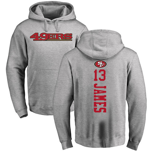 Men San Francisco 49ers Ash Richie James Backer #13 Pullover NFL Hoodie Sweatshirts->nfl t-shirts->Sports Accessory